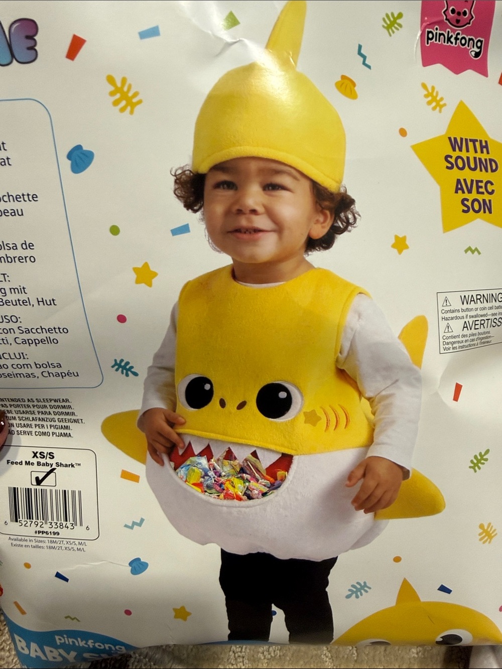 Pinkfong Yellow Baby Shark Kids Costume